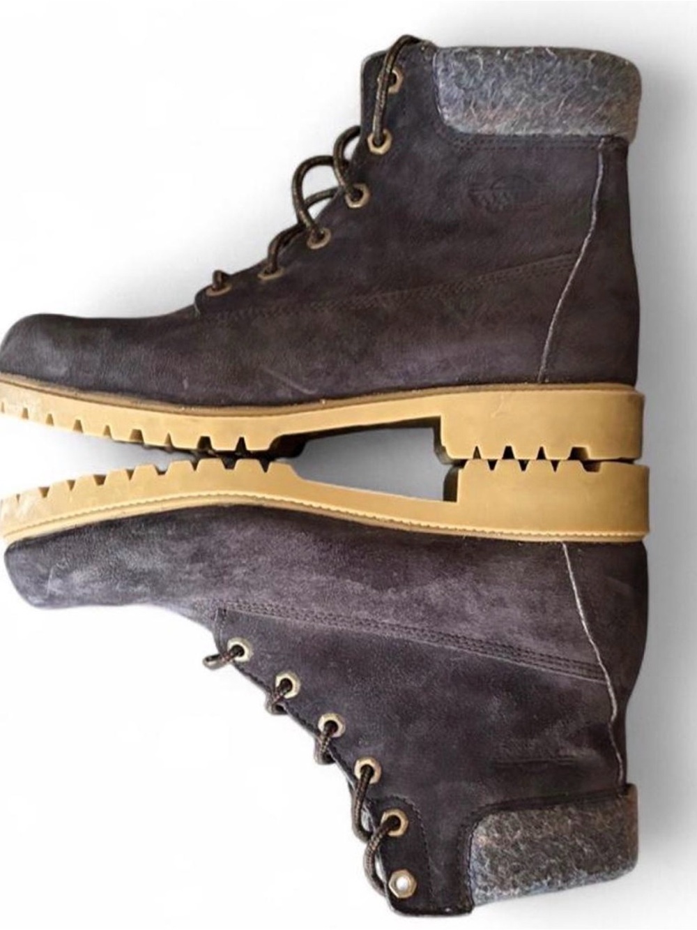 Vintage Wolverine Wilderness Blue Suede Wool Fleece Lined Lace Up Boots Women’s